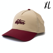 XL Burgundy & Tan Snapback Hat
