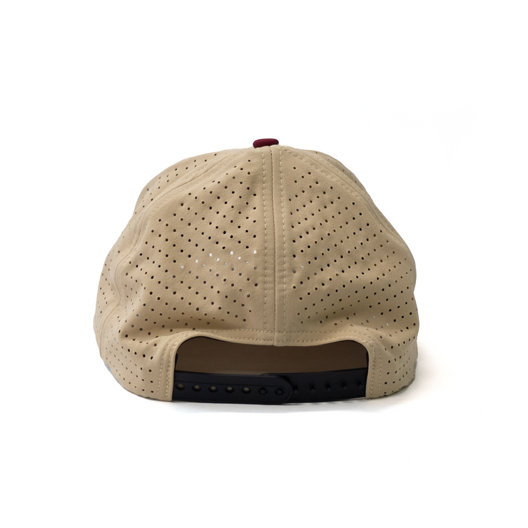 Burgundy & Tan Snapback Hat
