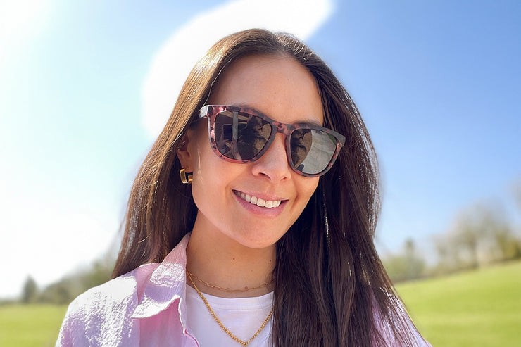 Pink Tortoise - Jet Black Lens Polarized - Essentials