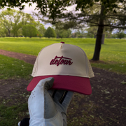 Burgundy & Tan Snapback Hat