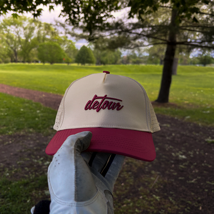 Burgundy & Tan Snapback Hat