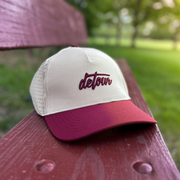 Burgundy & Tan Snapback Hat