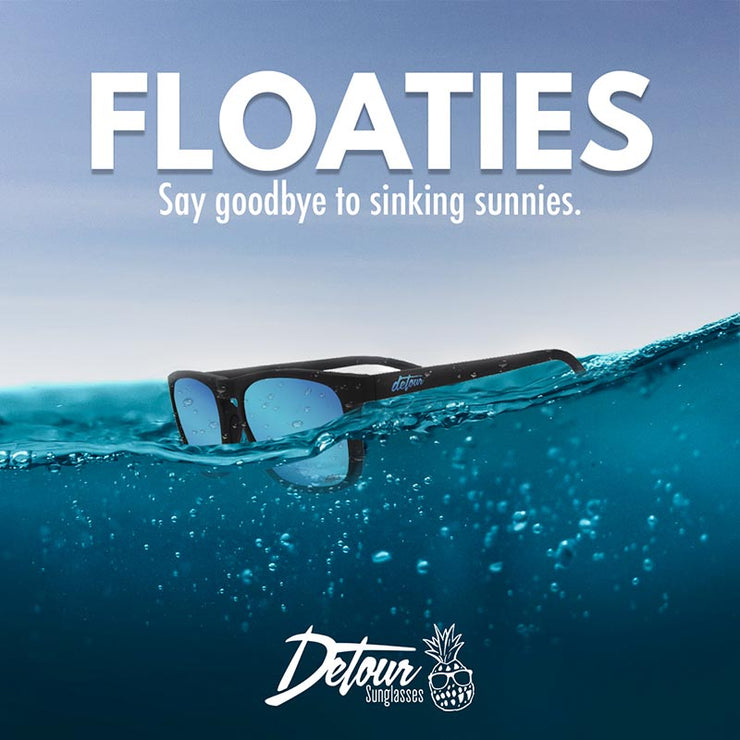 Floaties - Matte Black - Electric Blue Polarized