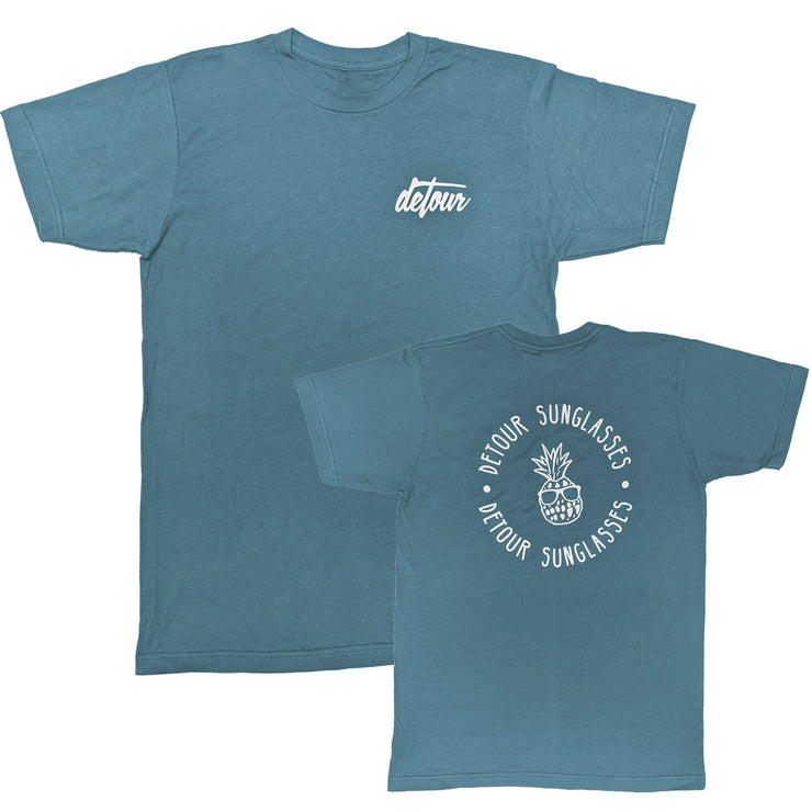 Blaues Logo-T-Shirt